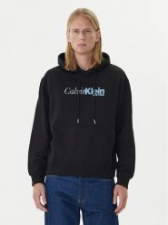 Calvin Klein Bluza LV04LD241G Czarny Regular Fit. Czarne bluzy CALVIN KLEIN, m, bez wzorów, z bawełny, bez kaptura. Za 389.99 zł.