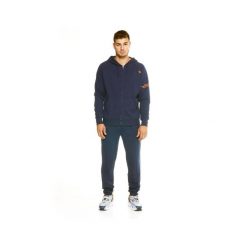 Męski dres Leone z kapturem i pełnym zamkiem błyskawicznym. Niebieskie komplety dresowe LEONE 1947 APPAREL, l, bez wzorów, z dresówki, bez ramiączek. W wyprzedaży za 266.60 zł.