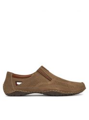 Rieker Półbuty 06350-25 Brązowy. Brązowe eleganckie półbuty Rieker, bez wzorów, z nubiku, bez obcasa, bez zapięcia. Za 379.99 zł.