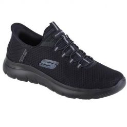 Buty sportowe Sneakersy męskie, Skechers Summits - High Range Slip-Ins. Czarne buty sportowe casual Skechers, bez wzorów, z gumy, bez zapięcia. Za 309.00 zł.