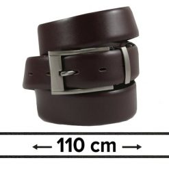 Pasek do Spodni Męski, Ciemny Brązowy 110cm, Skórzany, Elegancki, Możliwość Skrócenia -ZET. Brązowe paski Zet, bez wzorów, ze skóry, eleganckie. Za 89.00 zł.