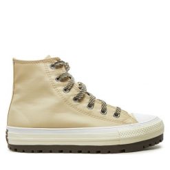 Trampki Converse. Brązowe trampki Converse, bez wzorów, bez zapięcia. Za 249.99 zł.