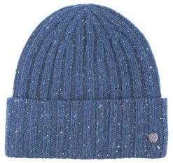 Ciepła, Wełnina Czapka (Beanie) - V. Fraas - Niebieski Melanż. Niebieskie czapki zimowe V. Fraas, bez wzorów, z poliamidu. Za 45.00 zł.