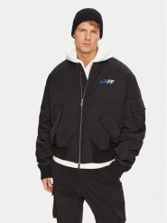 Off-White Kurtka bomber OMEH049S23FAB0011001 Czarny Regular Fit. Czarne kurtki Off-White, l, bez wzorów, z syntetyku, bez kaptura. Za 4,729.00 zł.