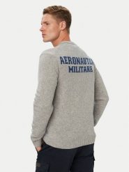 Aeronautica Militare Sweter 262MA1645UL00924 Szary Regular Fit. Szare swetry rozpinane Aeronautica Militare, m, bez wzorów, z wełny, bez kołnierzyka, bez ramiączek. Za 594.99 zł.