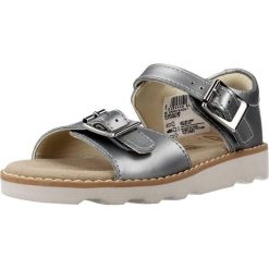 Sandały CLARKS CROWN BLOOM T Srebrny. Szare sandały Clarks, ze skóry, bez zapięcia. Za 128.99 zł.
