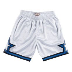 Krótki Orlando Magic platinum. Szare szorty Mitchell & Ness, bez wzorów, sportowe. Za 377.50 zł.