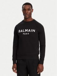 Balmain Bluza DH1JQ005BB65 Czarny Regular Fit. Czarne bluzy Balmain, m, bez wzorów, z bawełny, bez kaptura. Za 2,289.00 zł.