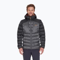 Kurtka puchowa męska Rab Cirrus Ultra Hoody. Czarne kurtki RAB, m, bez wzorów, z puchu, bez kaptura. Za 979.99 zł.