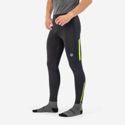 Legginsy do biegania męskie Rogelli Core. Czarne legginsy długie sportowe Rogelli, m, bez wzorów, z materiału, do biegania. Za 197.00 zł.