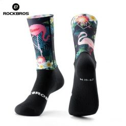 Skarpety rowerowe, kolarskie, sportowe kompresyjne do połowy łydki ROCKBROS. Czarne skarpetki sportowe ROCKBROS, bez wzorów, z materiału. Za 59.99 zł.