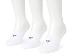 Skarpety mikrostopki Emporio Armani Calza 3-Pack. Białe skarpety Emporio Armani Connected, bez wzorów, z bawełny. Za 79.00 zł.