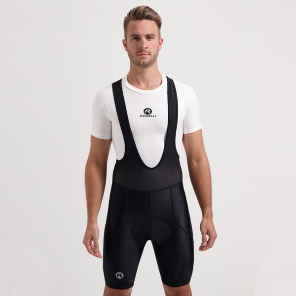 Spodenki rowerowe męskie Rogelli Core. Czarne spodenki rowerowe Rogelli, l, bez wzorów, z elastanu, rowerowe. Za 210.00 zł.