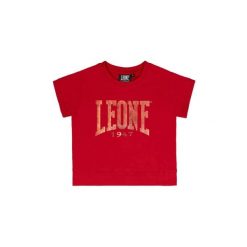Bluza z bawełna na czas wolny na co dzień. Czerwone bluzy LEONE 1947 APPAREL, bez wzorów, z bawełny, bez kaptura. W wyprzedaży za 44.86 zł.