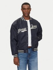 Guess Jeans Kurtka bomber M5RL54 WHAA2 Granatowy Regular Fit. Niebieskie kurtki Guess Jeans, l, z aplikacjami, z jeansu, bez kaptura. Za 449.99 zł.