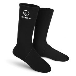 Skarpety neoprenowe do morsowania. Czarne skarpety TSUNAMI, bez wzorów, z materiału. Za 35.00 zł.
