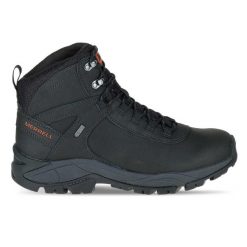Panowie outdoorowy Merrell Vego Mid LTR WP - Mężczyźni - Czarny. Czarne buty trekkingowe Merrell, bez wzorów, z materiału, za kostkę, bez zapięcia. Za 592.00 zł.