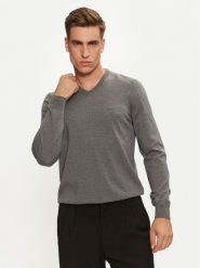 Boss Sweter Baram-L 50476363 Szary Regular Fit. Szare swetry rozpinane Boss, l, bez wzorów, z wełny, bez kołnierzyka, bez ramiączek. Za 419.99 zł.