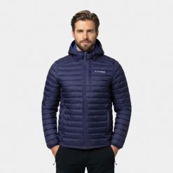 Kurtka męska puchowa Alpinus lekka Kiruna. Niebieskie kurtki Alpinus, na jesień, m, bez wzorów, z materiału, trekkingowe. Za 399.00 zł.