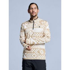 Bluza narciarska - Męska - Cabin Life - biała wielokolorowa. Brązowe bielizna termoaktywna POEDERBAAS, na zimę, m, bez wzorów, z elastanu, bez ramiączek, narciarskie. Za 264.52 zł.