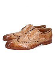 MELVIN & HAMILTON Skórzane trzewiki "Flynn 4" w kolorze beżowym rozmiar: 42. Brązowe botki sznurowane Melvin & Hamilton, bez wzorów, ze skóry, bez obcasa, bez zapięcia. Za 434.99 zł.