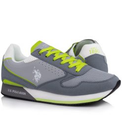 Buty męskie sportowe do chodzenia U.S POLO. Białe buty do biegania U.S. Polo Assn., bez wzorów, bez zapięcia, trekkingowe. W wyprzedaży za 169.00 zł.