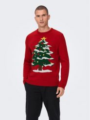 Only & Sons Sweter 22023347 Czerwony Regular Fit. Czerwone swetry rozpinane Only & Sons, m, bez wzorów, z syntetyku, bez kołnierzyka, bez ramiączek. Za 129.99 zł.