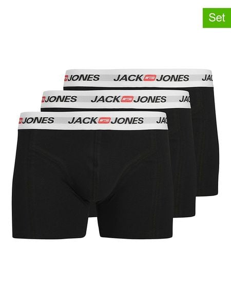 Jack & Jones Bokserki (3 pary) w kolorze czarnym rozmiar: S. Czarne bokserki Jack & Jones, s, bez wzorów. Za 78.66 zł.