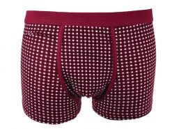 Bordowe, Czerwone Męskie Bokserki, Obcisłe w Kratę – Pako Jeans. Czerwone bokserki Pako Jeans, l, bez wzorów, z bawełny. Za 33.00 zł.
