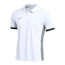 Męska Koszulka Polo DriFit Academy 25. Białe koszulki polo Nike, m, bez wzorów, bez kołnierzyka, bez ramiączek. Za 211.99 zł.