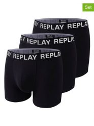 Replay Underwear Bokserki (3 pary) w kolorze czarnym rozmiar: S. Czarne bokserki Replay Underwear, s, bez wzorów. Za 43.99 zł.