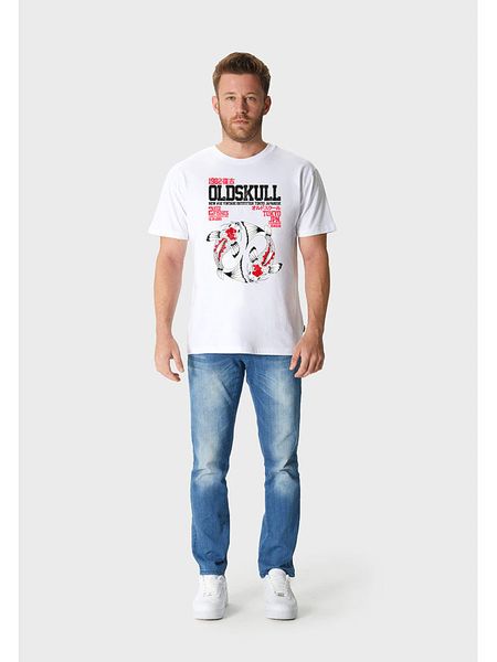 OLDSKULL Koszulka w kolorze białym rozmiar: S. Białe bezrękawniki OLDSKULL, s, bez wzorów, z bawełny, bez kołnierzyka, bez ramiączek. Za 101.95 zł.