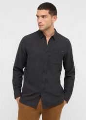 Męska Koszula Mustang Style Eastbridge Jet Black 1016959 4188. Czarne koszule Mustang, l, bez wzorów, bez kołnierzyka, bez ramiączek. Za 169.99 zł.