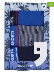 Happy Shorts Bokserki (3 pary) w kolorze granatowo-niebiesko-szarym rozmiar: L. Niebieskie bokserki Happy Shorts, l, bez wzorów. Za 44.19 zł.