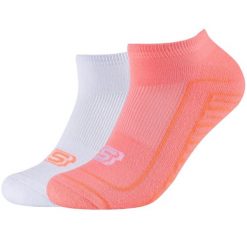 Skarpetki sportowe dla dorosłych 2PPK Basic Cushioned Sneaker Socks. Czerwone skarpetki sportowe Skechers, bez wzorów, z bawełny. Za 19.99 zł.