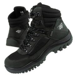 Buty trekkingowe 4F OBMH253 22S czarne. Czarne buty turystyczne bez wzorów, z materiału, za kostkę, bez zapięcia, trekkingowe. Za 588.17 zł.