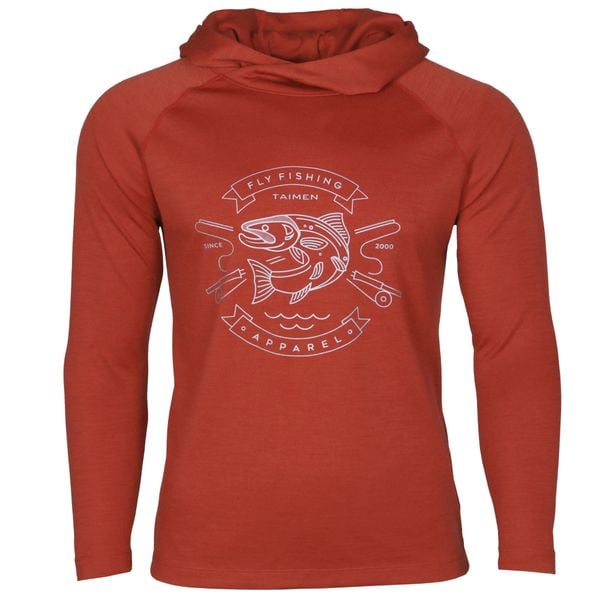 Taimen Charaa Hoodie - Brick Red. Czerwone bluzy TAIMEN, bez wzorów, bez kaptura. Za 249.99 zł.