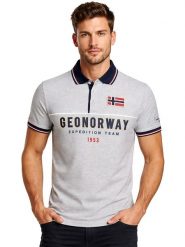 Geographical Norway Koszulka polo "Ketora" w kolorze szarym rozmiar: L. Szare koszulki polo Geographical Norway, l, bez wzorów, z bawełny, bez kołnierzyka, bez ramiączek. Za 86.99 zł.
