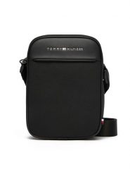 Tommy Hilfiger Saszetka Th Foundation Mini Reporter AM0AM13624 Czarny. Czarne torby na ramię Tommy Hilfiger, bez wzorów, ze skóry, bez dodatków. Za 299.99 zł.