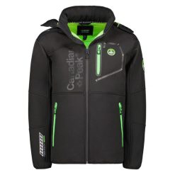 Kurtka wodoodporna Canadian Peak Royauteak 068. Czarne kurtki przeciwdeszczowe Canadian Peak, m, bez wzorów, bez kaptura. W wyprzedaży za 519.50 zł.