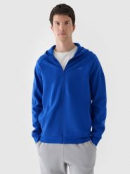 4F Bluza dresowa rozpinana z kapturem męska - niebieska S. Niebieskie bluzy z kapturem 4F, m, bez wzorów, z bawełny, z kapturem. W wyprzedaży za 79.99 zł.