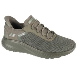 Buty sportowe Sneakersy męskie, Slip-Ins: Bobs Squad Chaos - Tough Walk. Zielone buty sportowe casual Skechers, bez wzorów, bez zapięcia. Za 299.99 zł.