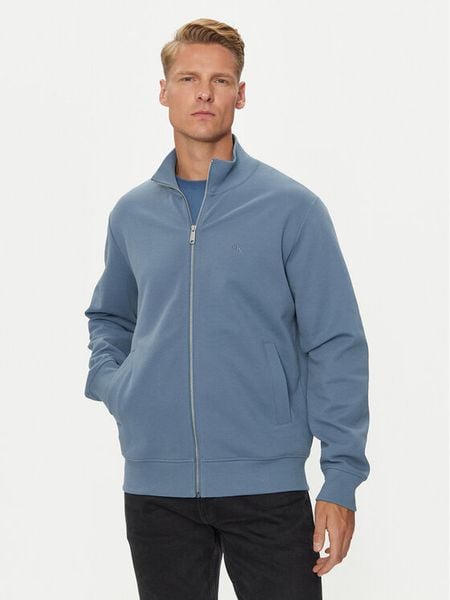 Calvin Klein Jeans Bluza Textured J30J326620 Niebieski Regular Fit. Niebieskie bluzy Calvin Klein Jeans, m, bez wzorów, z jeansu, bez kaptura. Za 359.99 zł.