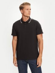 Guess Polo M4YP40 KARS0 Czarny Regular Fit. Czarne koszulki polo Guess, m, z aplikacjami, z bawełny, bez kołnierzyka, bez ramiączek. Za 199.99 zł.