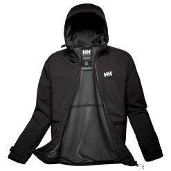 Kurtka przeciwdeszczowa z kapturem Helly Hansen Move. Czarne kurtki Helly Hansen, bez wzorów, z kapturem. Za 857.00 zł.
