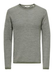 ONLY & SONS Sweter "Eric" w kolorze khaki rozmiar: XXL. Brązowe swetry nierozpinane Only & Sons, xxl, bez wzorów, z bawełny, bez kołnierzyka, bez ramiączek. Za 87.81 zł.