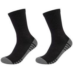 Skarpetki sportowe dla dorosłych 2PPK Cushioned Socks. Szare skarpetki sportowe Skechers, bez wzorów, z bawełny. Za 29.99 zł.