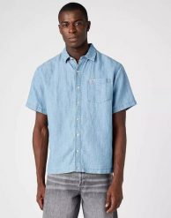 WRANGLER SS 1 PKT SHIRT MĘSKA KOSZULA JEANSOWA LIGHT HEMP W5E3BNH97 112146114. Koszule Wrangler, l, bez wzorów, z jeansu, bez kołnierzyka, bez ramiączek. Za 149.99 zł.