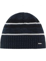 Eisbär Czapka "Luan" w kolorze czarno-biało-granatowym rozmiar: onesize. Białe czapki zimowe Eisbar, z aplikacjami, z wełny. Za 100.99 zł.