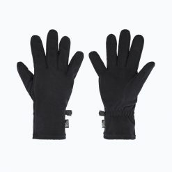 Rękawiczki trekkingowe Jack Wolfskin Real Stuff. Czarne rękawiczki Jack Wolfskin, bez wzorów, z materiału. Za 109.99 zł.